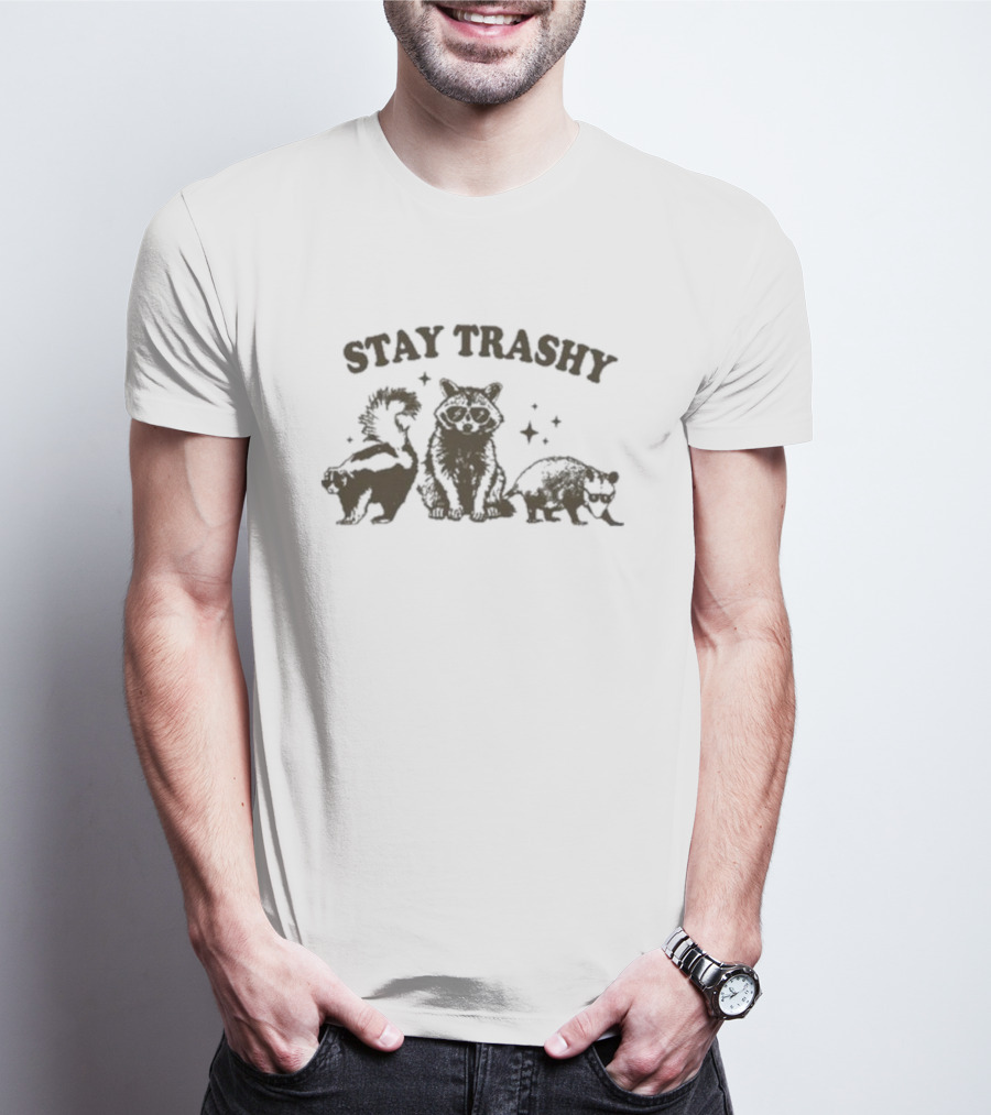 Stay Trashy Pwebbssnark Raccoon Skunk Opossum T-Shirt