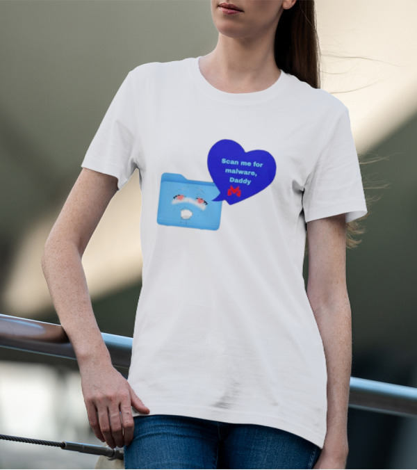 Scan Me Malcore Cute Crying Folder Scan Me For Malware Daddy Heart T-Shirt