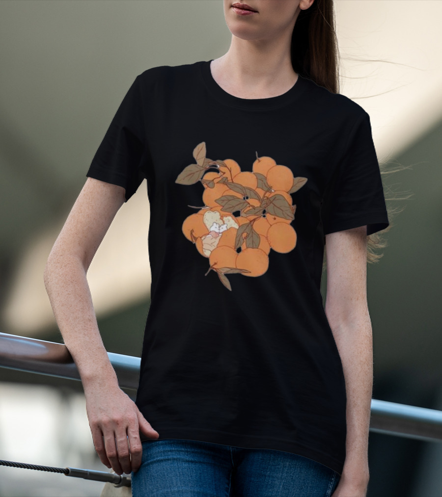 Sweet Citrus Delicate Orange Fruits With Leaves T-Shirt