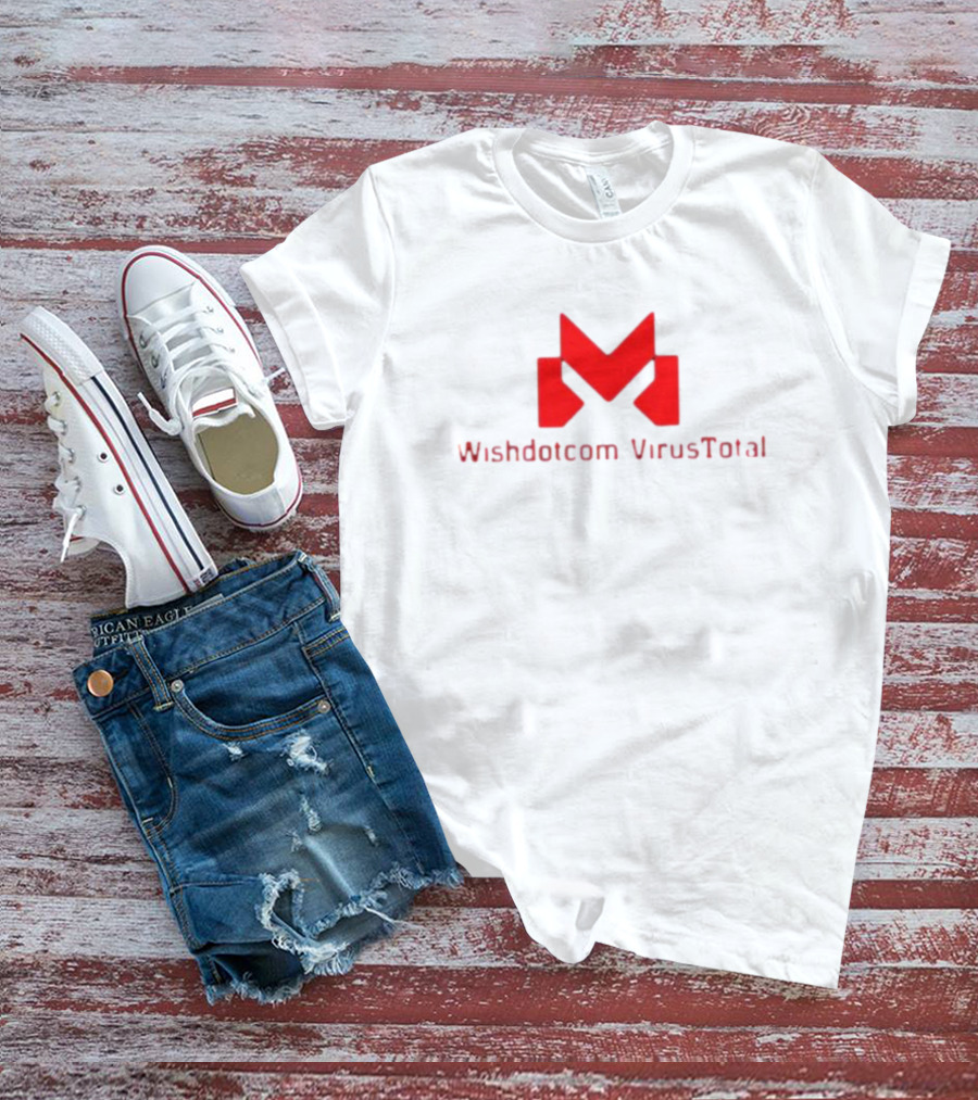 Wishdotcom VirusTotal Logo Icon Red Typography T-Shirt