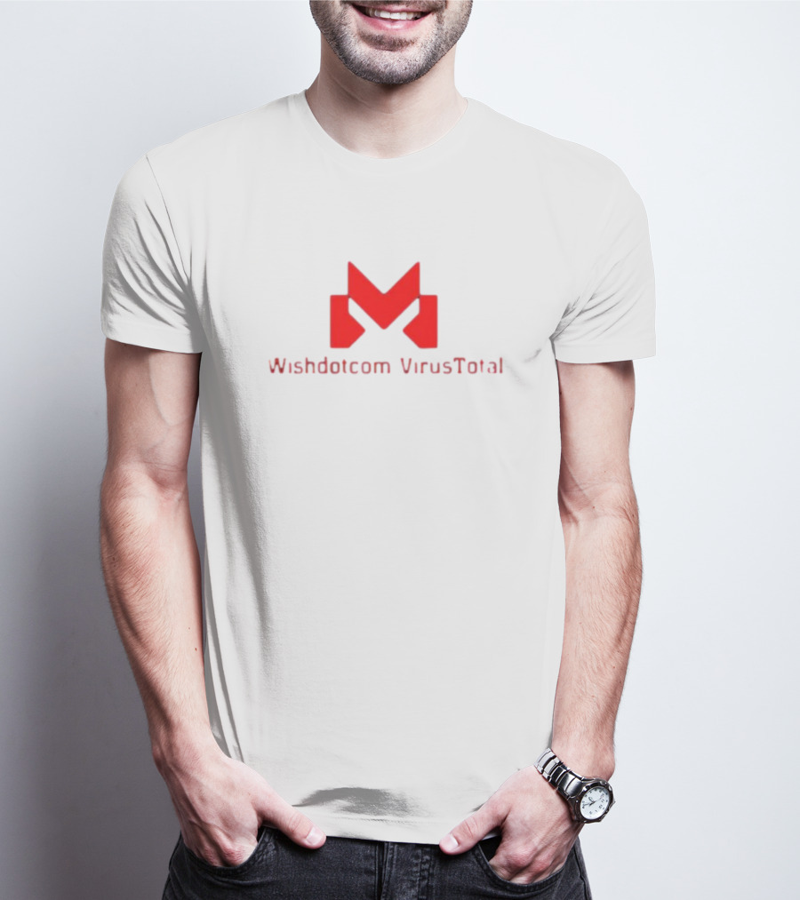 Wishdotcom VirusTotal Logo Icon Red Typography T-Shirt