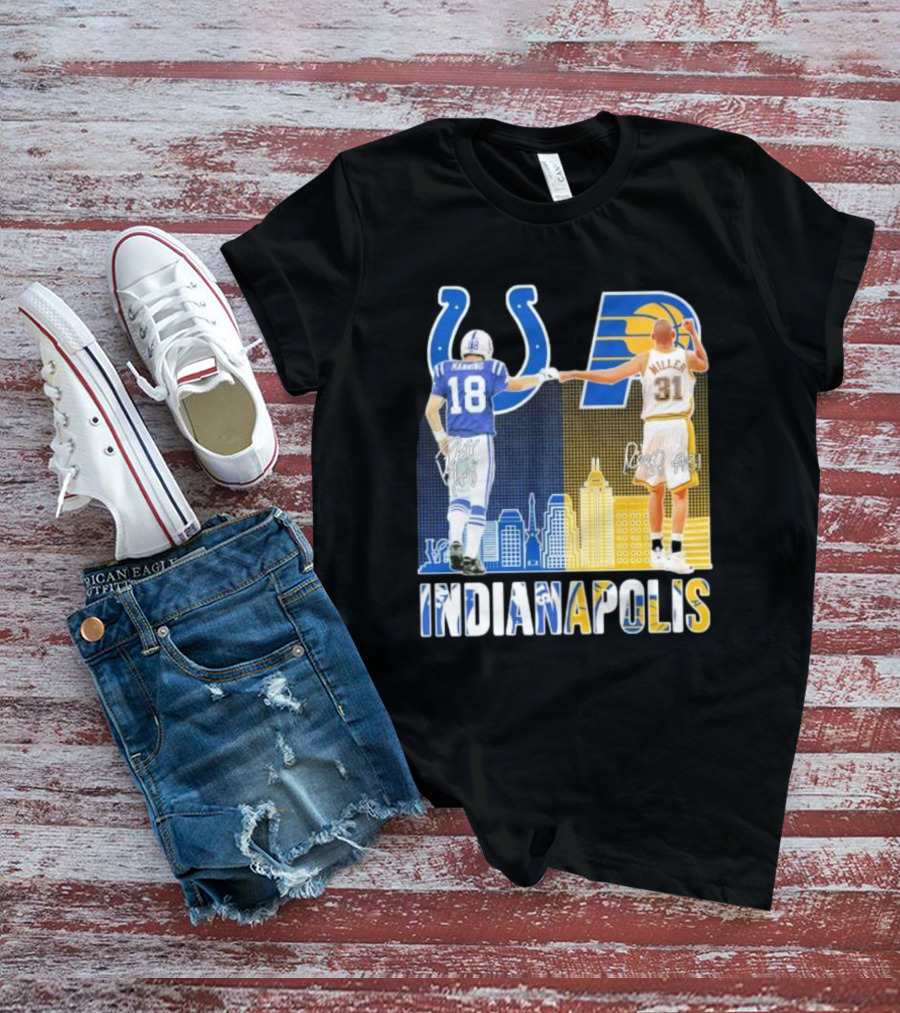 Manning Miller Indianapolis Colts Pacers Signatures Legends T-Shirt