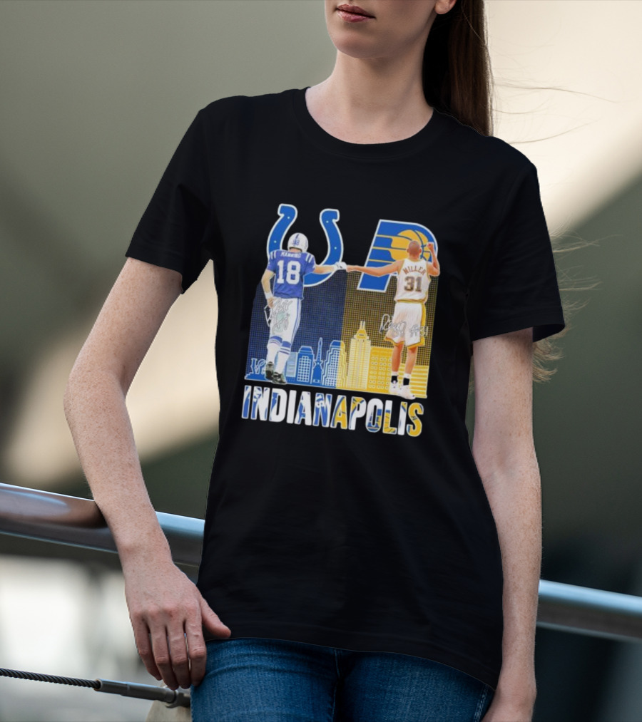Manning Miller Indianapolis Colts Pacers Signatures Legends T-Shirt