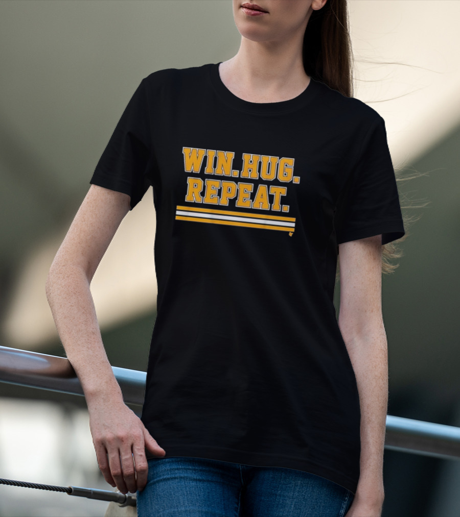 Boston Hockey Win Hug Repeat T-Shirt