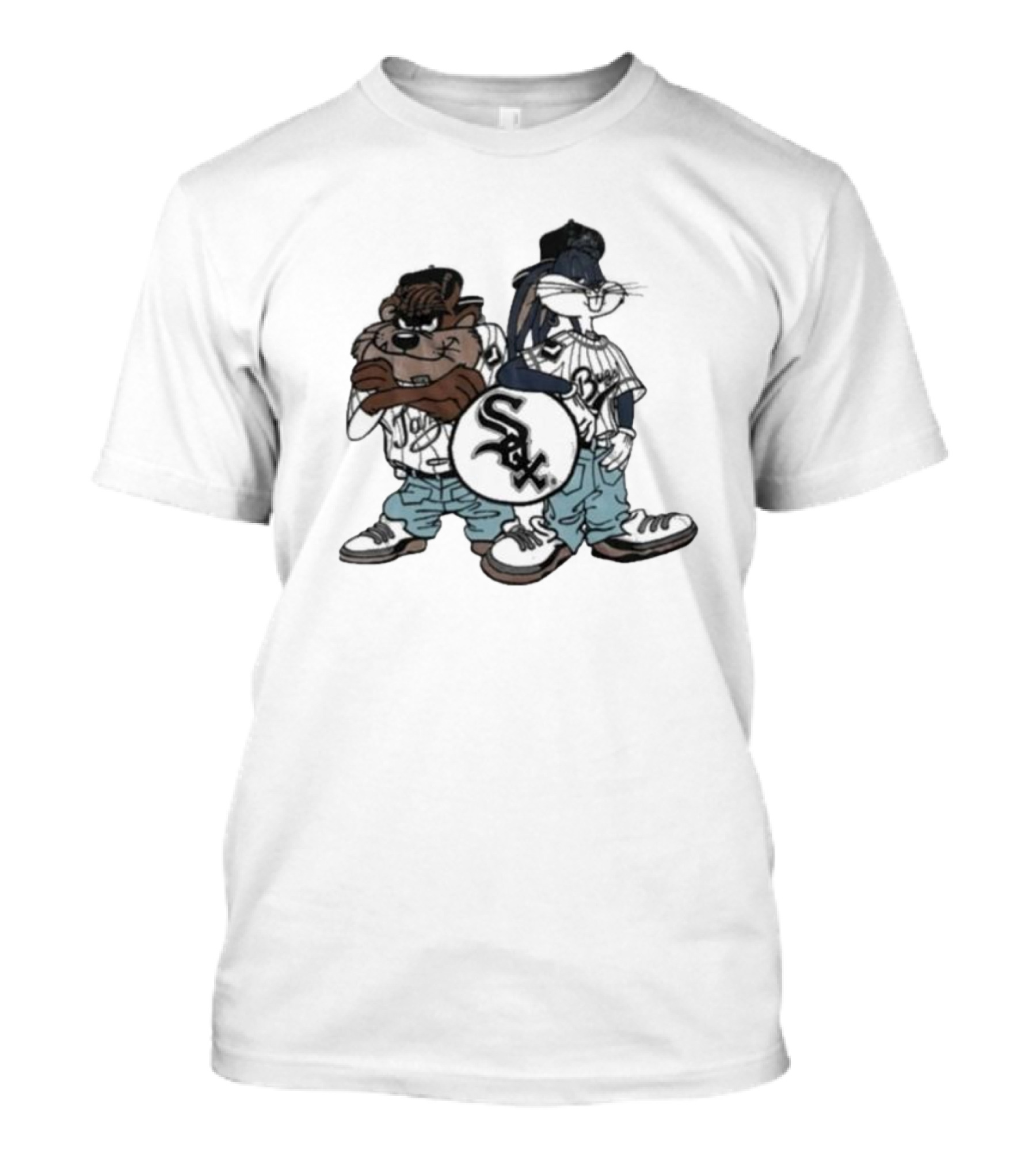 Chicago White Sox Looney Tunes Taz And Bugs Bunny Baseball Characters T-Shirt