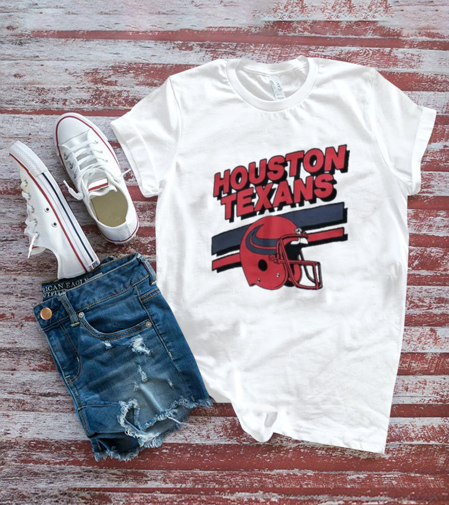 Houston Texans Vintage Helmet Stripes Retro Homage T-Shirt