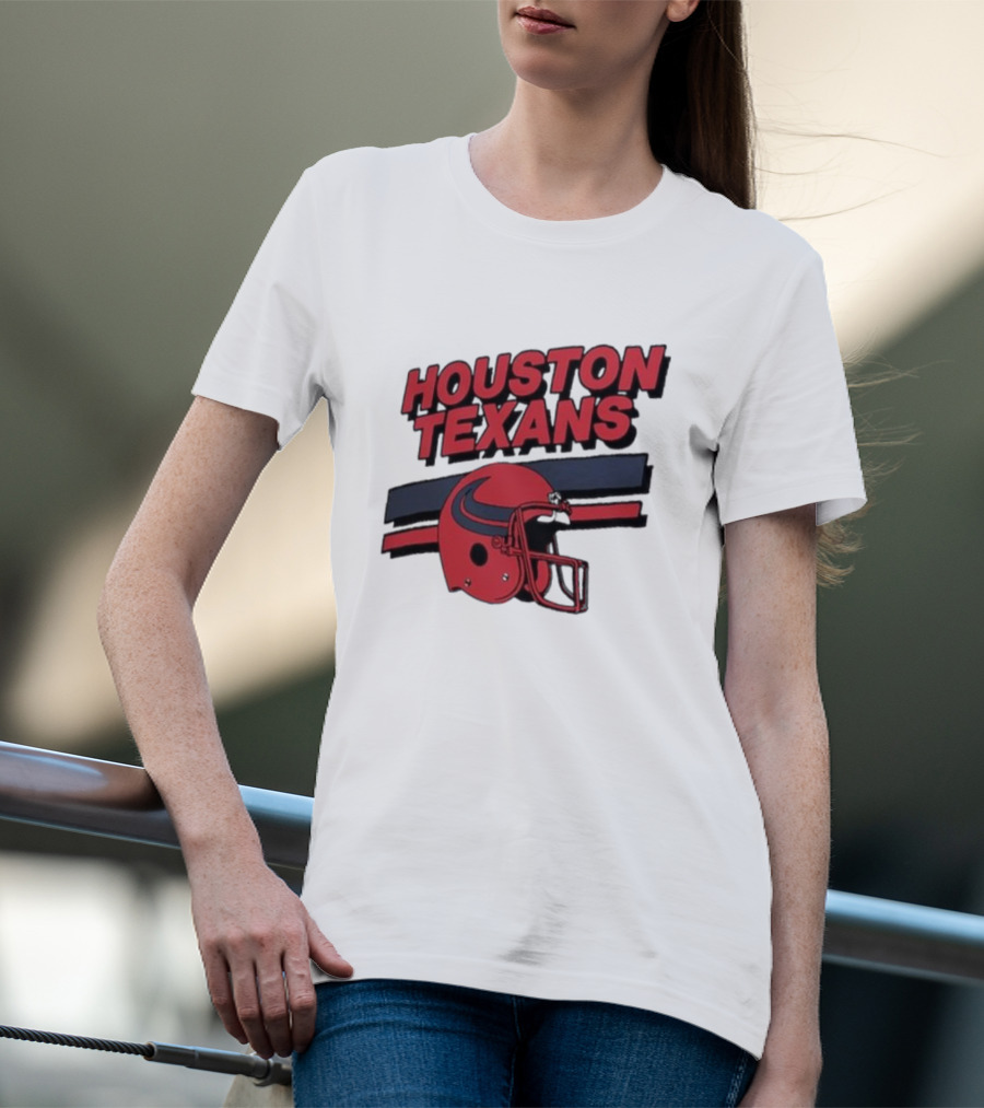 Houston Texans Vintage Helmet Stripes Retro Homage T-Shirt