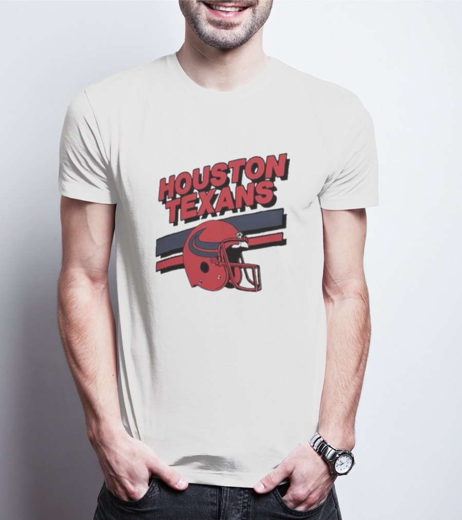 Houston Texans Vintage Helmet Stripes Retro Homage T-Shirt