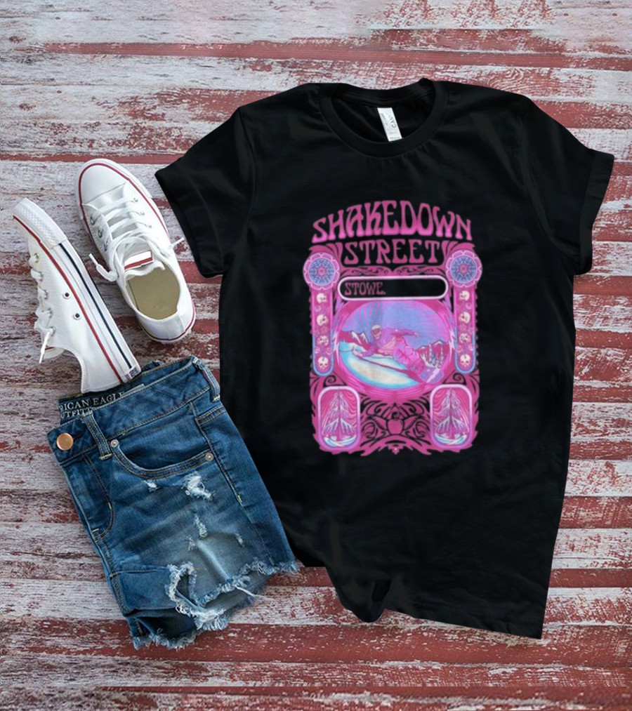 Shakedown Street Stowe Vermont Psychedelic Snowboarder Retro T-Shirt