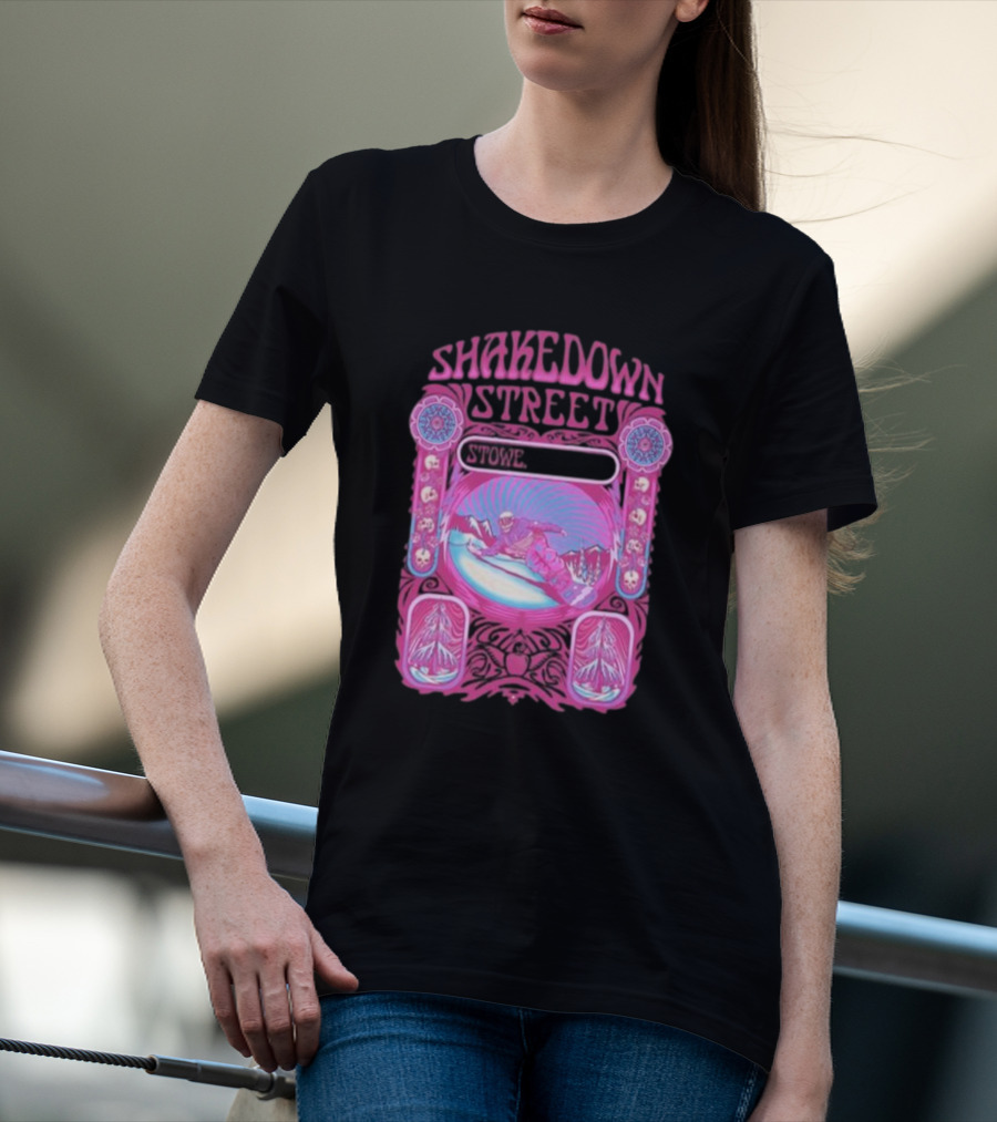 Shakedown Street Stowe Vermont Psychedelic Snowboarder Retro T-Shirt