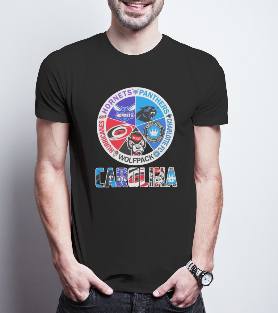 Carolina Panthers Hornets Hurricanes Wolfpack Charlotte FC Sports Teams T-Shirt