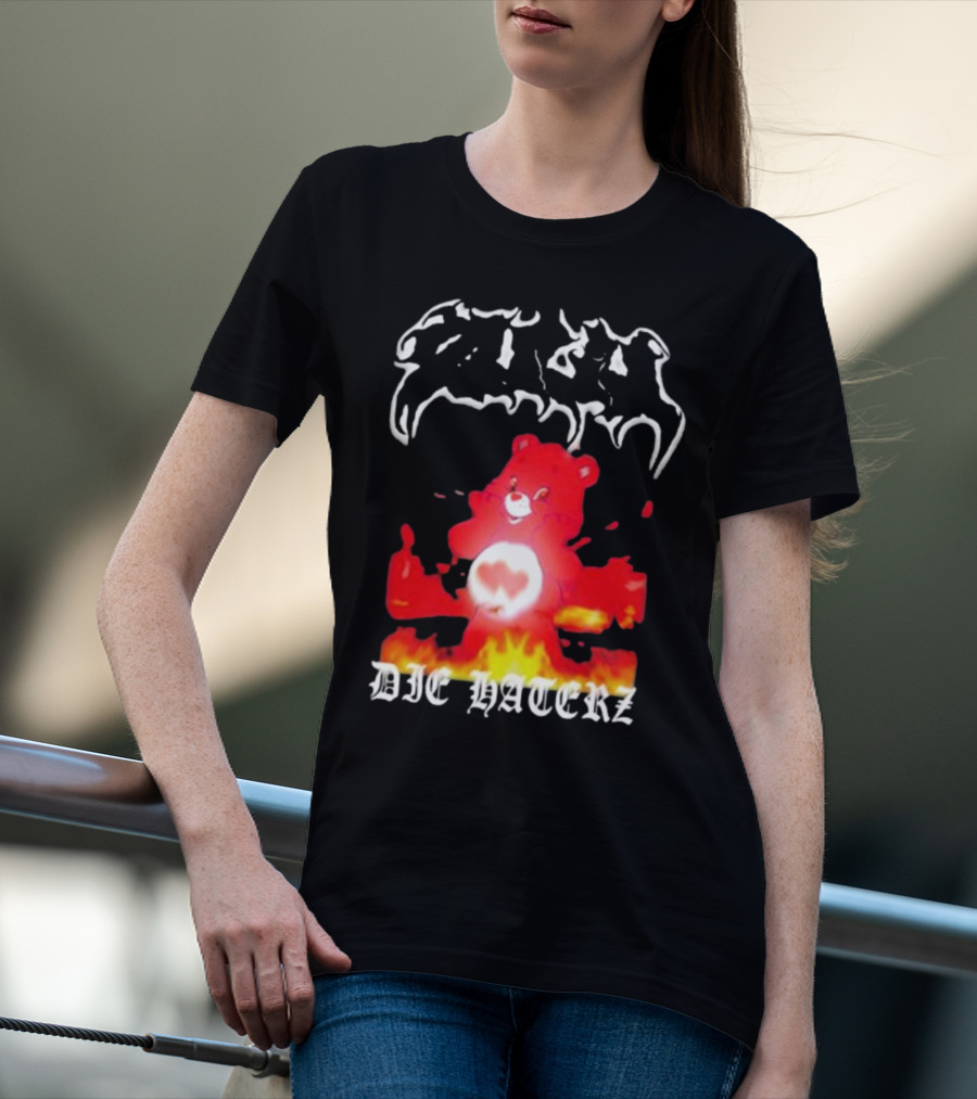 Zulu Bear Die Haterz Burning Heart T-Shirt