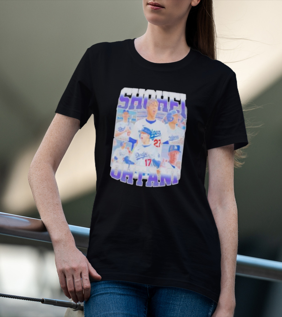 Shohei Ohtani Dodgers Baseball Star Collage T-Shirt
