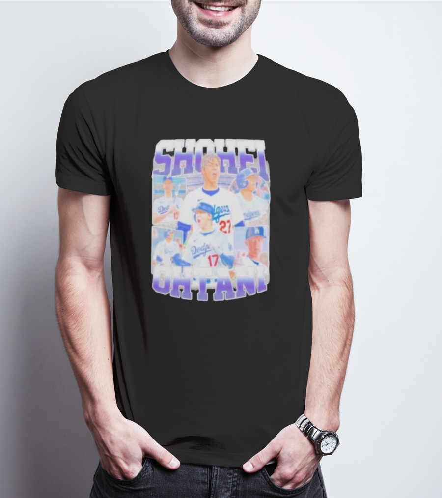 Shohei Ohtani Dodgers Baseball Star Collage T-Shirt