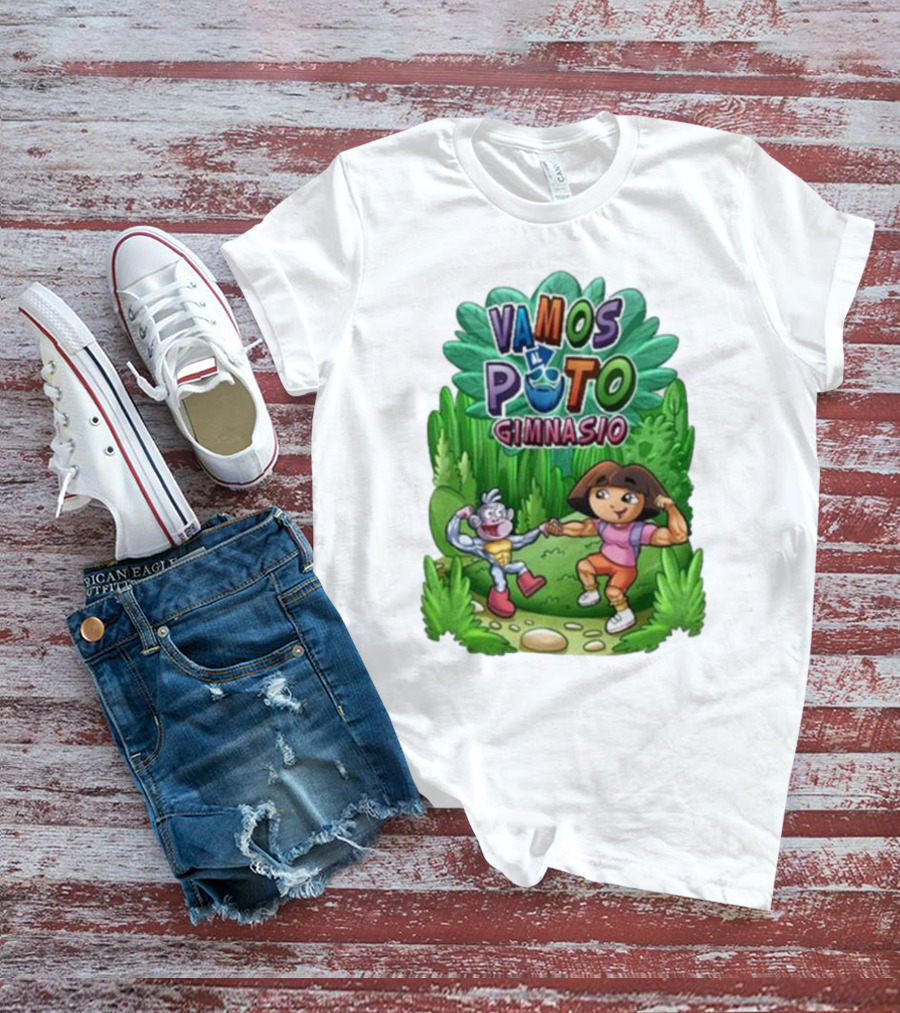 Vamos Al Puto Gimnasio Parody Cartoon Characters Fitness T-Shirt