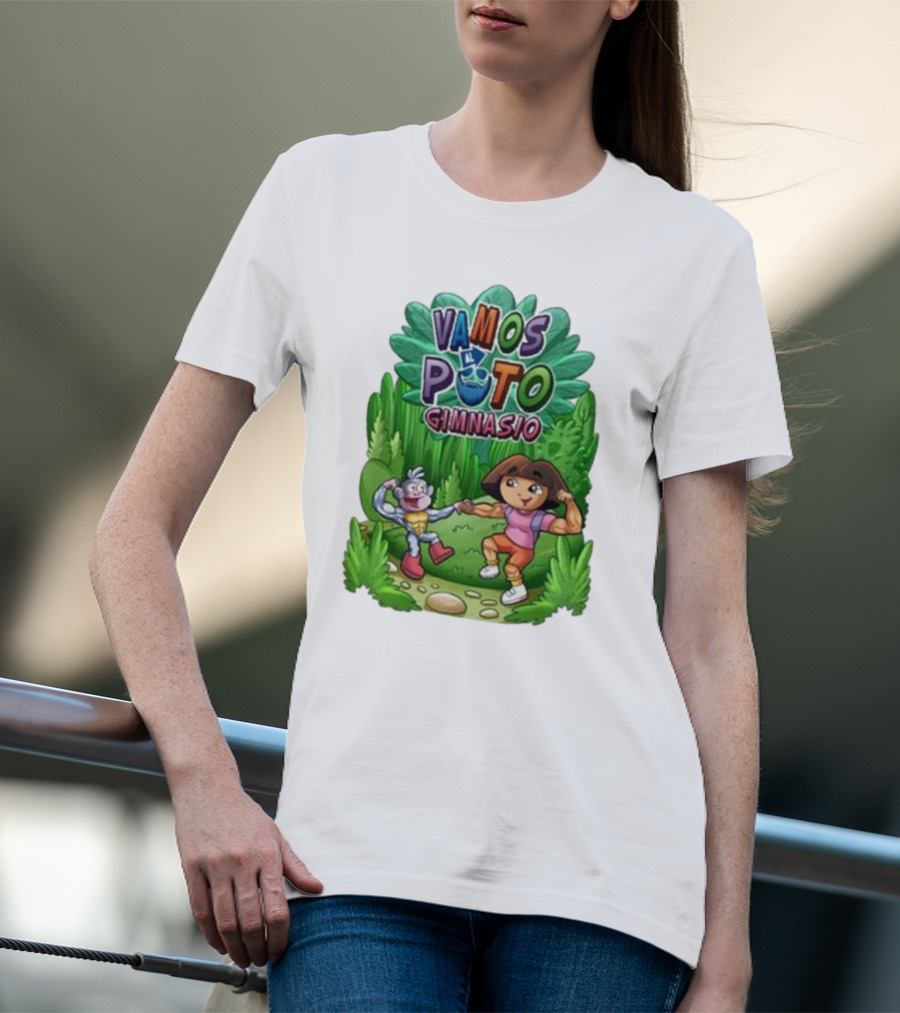 Vamos Al Puto Gimnasio Parody Cartoon Characters Fitness T-Shirt