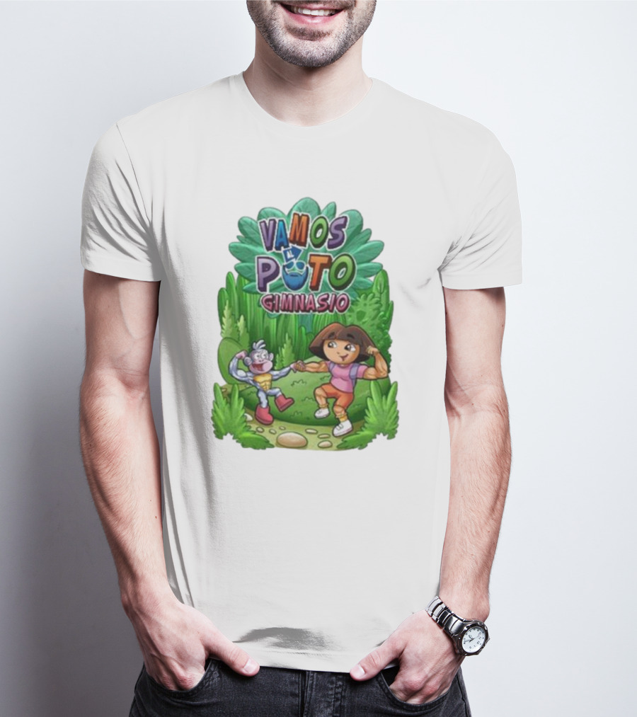 Vamos Al Puto Gimnasio Parody Cartoon Characters Fitness T-Shirt