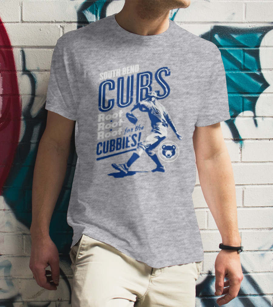 South Bend Cubs Root Root Root For The Cubbies Baseball Player T-Shirt