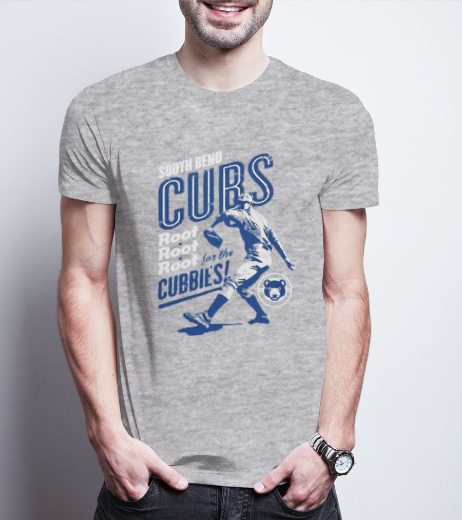 South Bend Cubs Root Root Root For The Cubbies Baseball Player T-Shirt