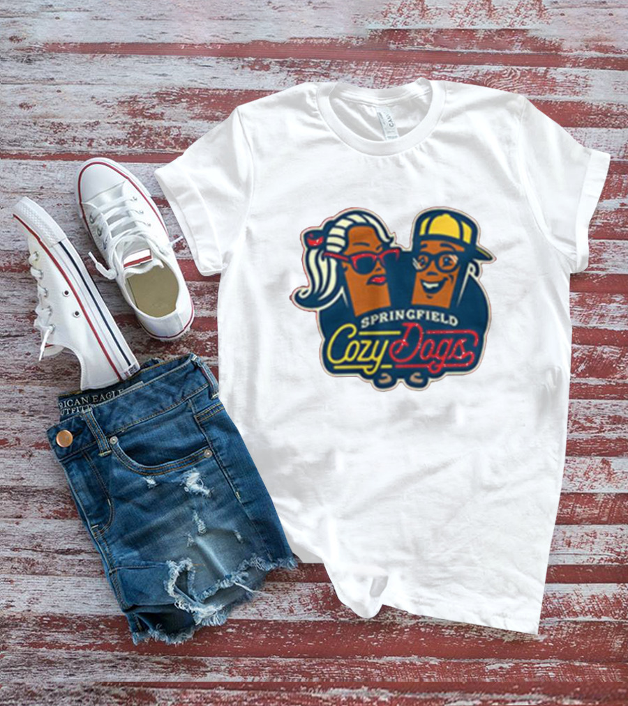 Springfield Cozy Dogs Retro Style Logo With Fun Characters T-Shirt