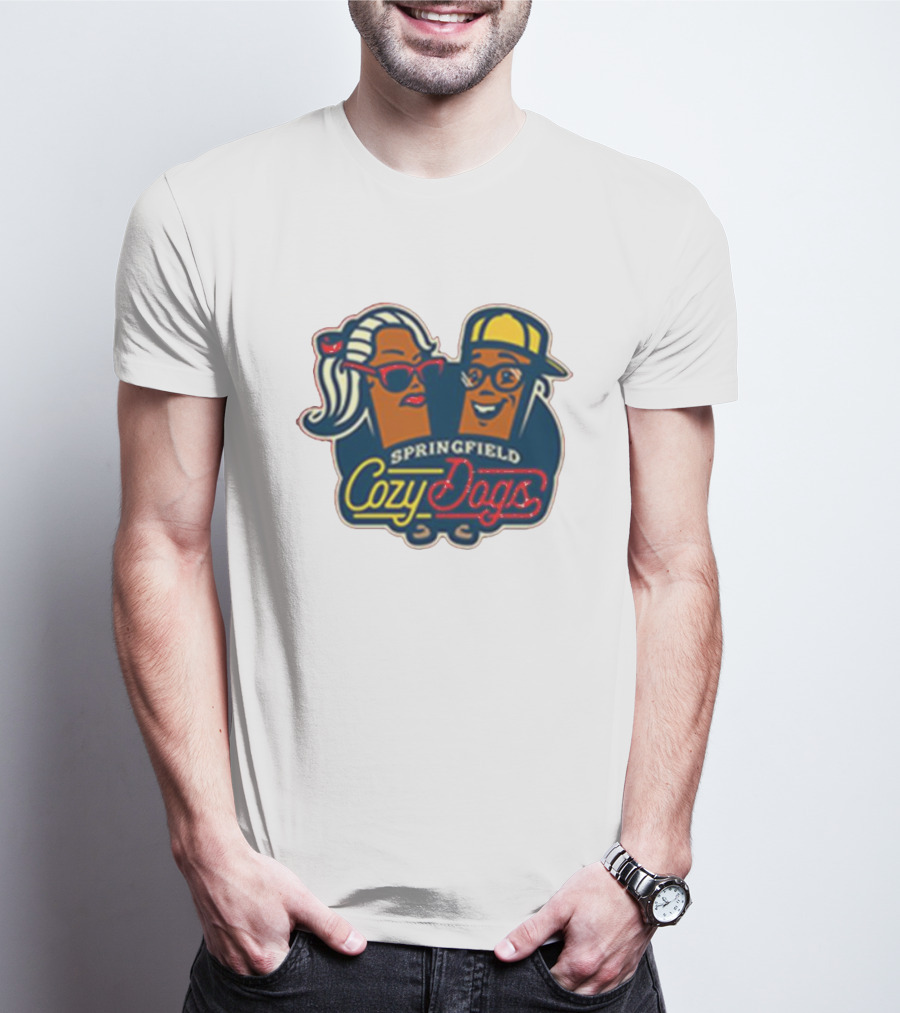 Springfield Cozy Dogs Retro Style Logo With Fun Characters T-Shirt