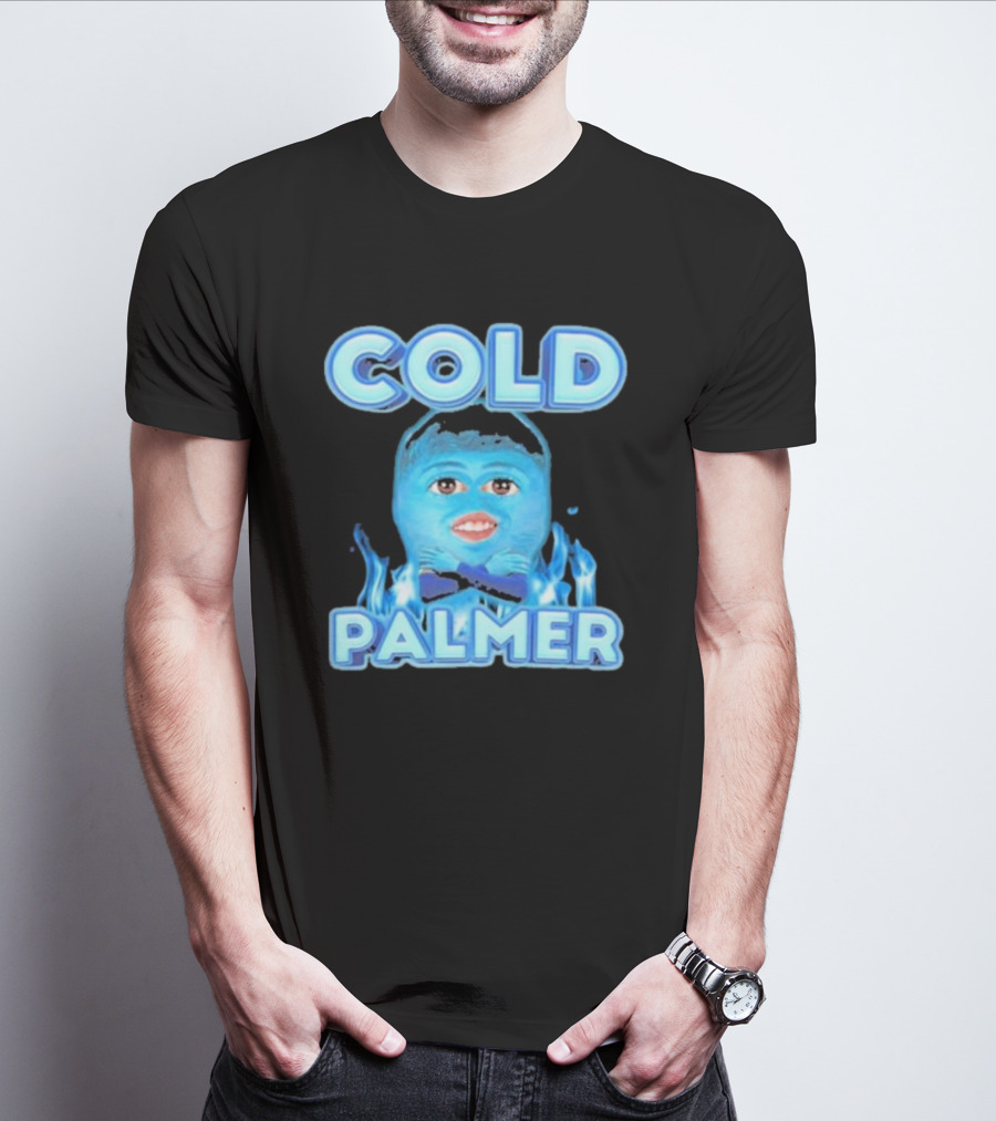 Cold Palmer Frozen Face With Blue Flames T-Shirt