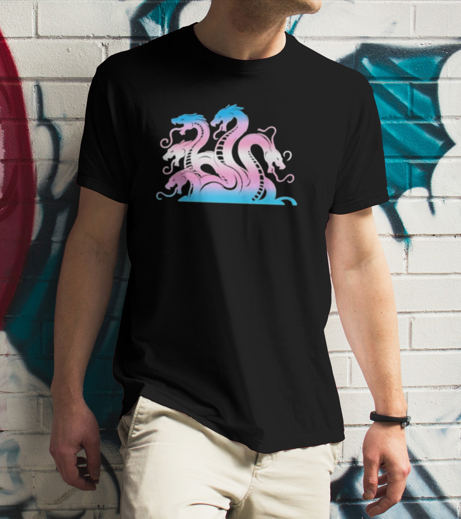 Multi Headed Hydra In Trans Pride Colors T-Shirt