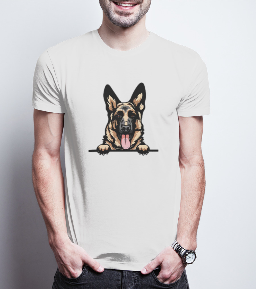 German Shepherd Dog Peeking Design Animal R5fvgb Color T-Shirt