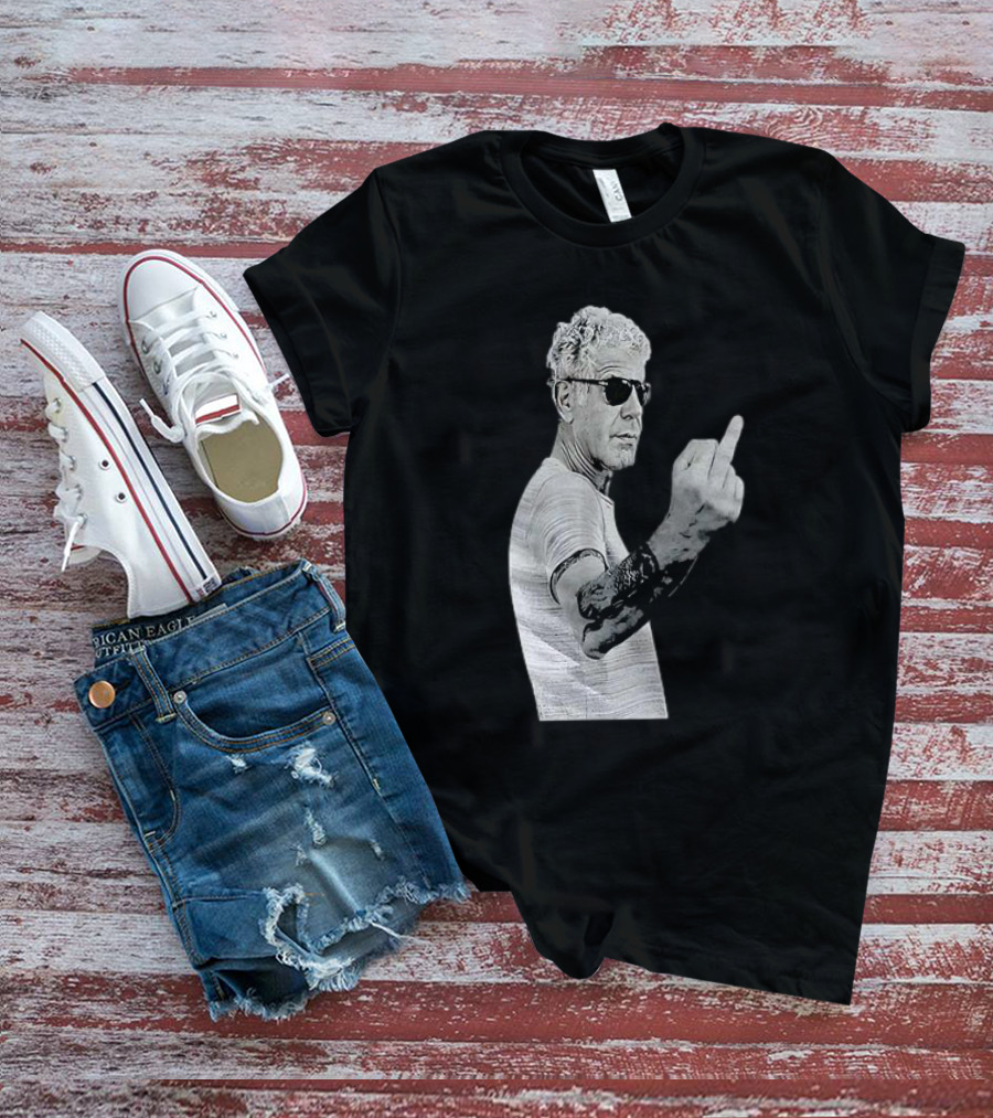 Anthony Bourdain Iconic Middle Finger Gesture T-Shirt