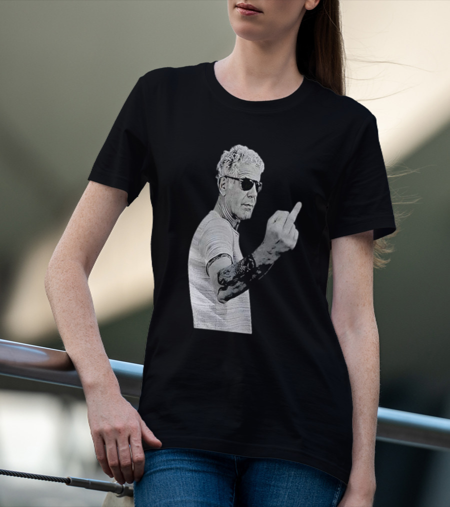 Anthony Bourdain Iconic Middle Finger Gesture T-Shirt