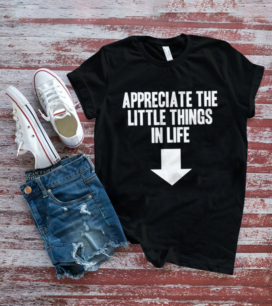 Appreciate The Little Things In Life Down Arrow T-Shirt