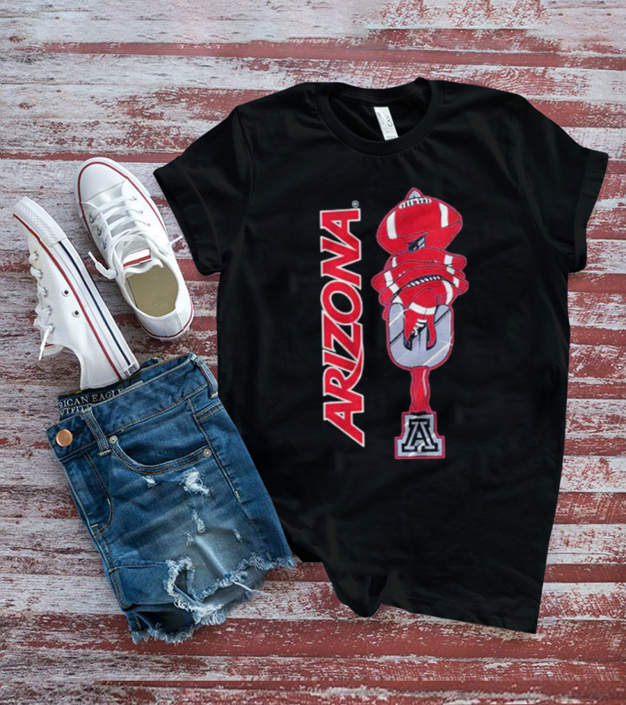 Arizona Football Turnover Sword With Red Helmet Stack And 'A' Emblem T-Shirt