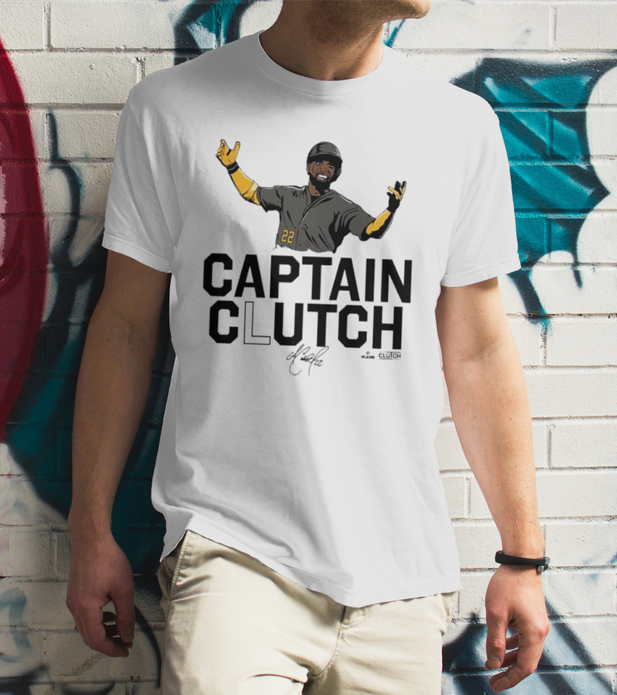 Captain Clutch Andrew McCutchen 22 Signature Gesture T-Shirt