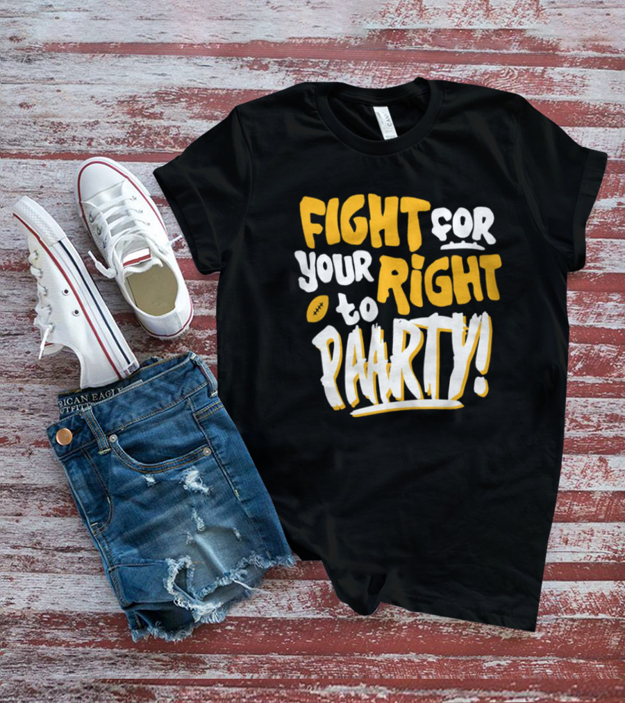 Fight For Your Right To Party Charlie Hustle Shop Football T-Shirt
