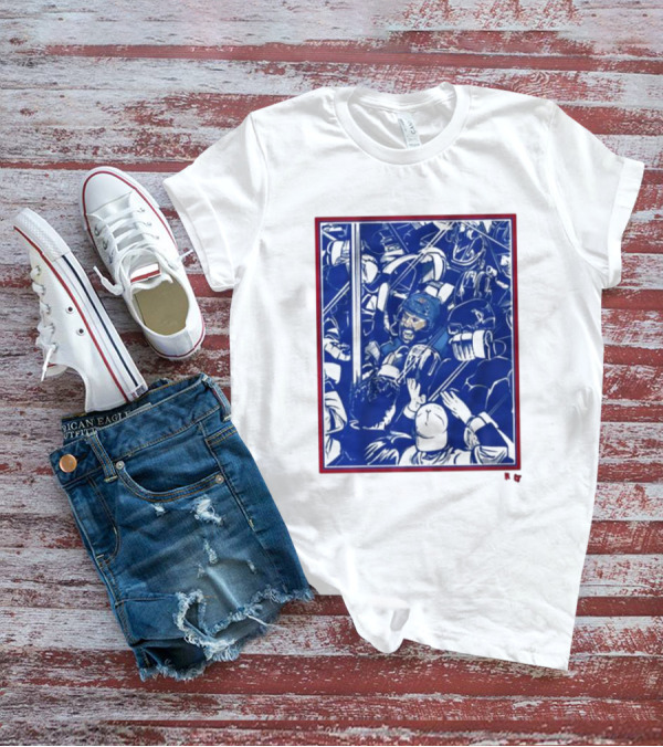 Vincent Trocheck Dogpile Hockey Team Celebration In Blue And White T-Shirt