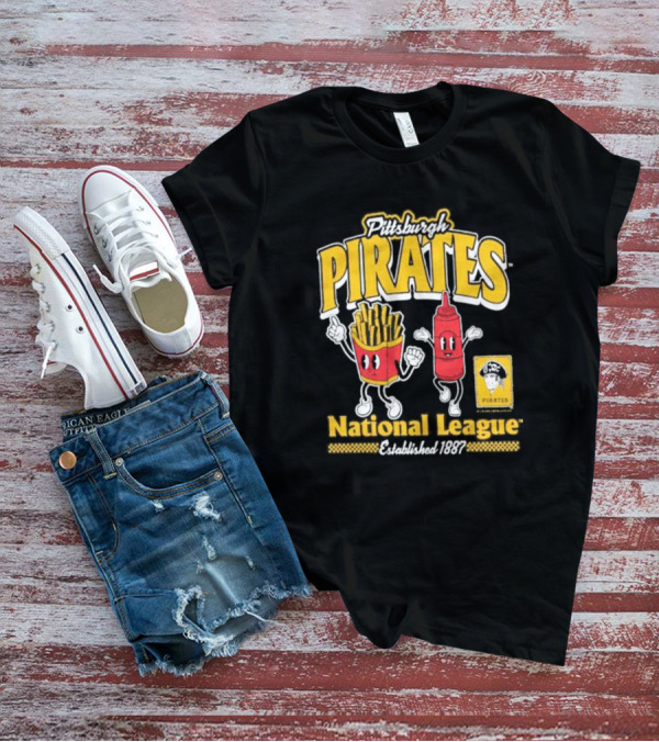 Pittsburgh Pirates National League Established 1887 Fries Ketchup Cooperstown Collection T-Shirt