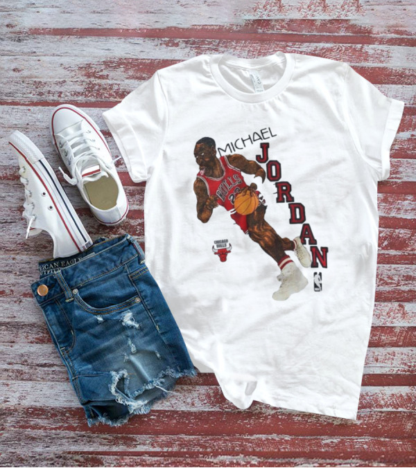 Michael Jordan Chicago Bulls Cartoon NBA T-Shirt
