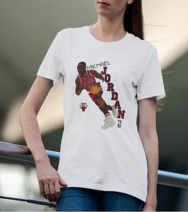 Michael Jordan Chicago Bulls Cartoon NBA T-Shirt