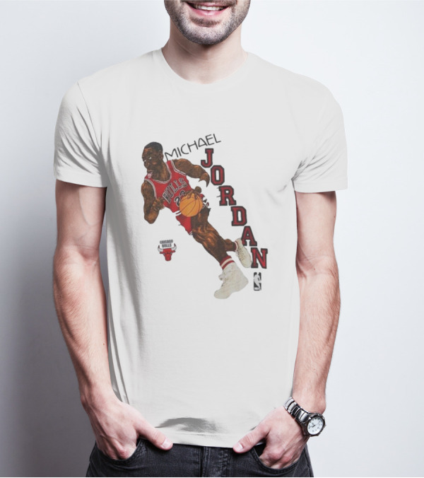 Michael Jordan Chicago Bulls Cartoon NBA T-Shirt