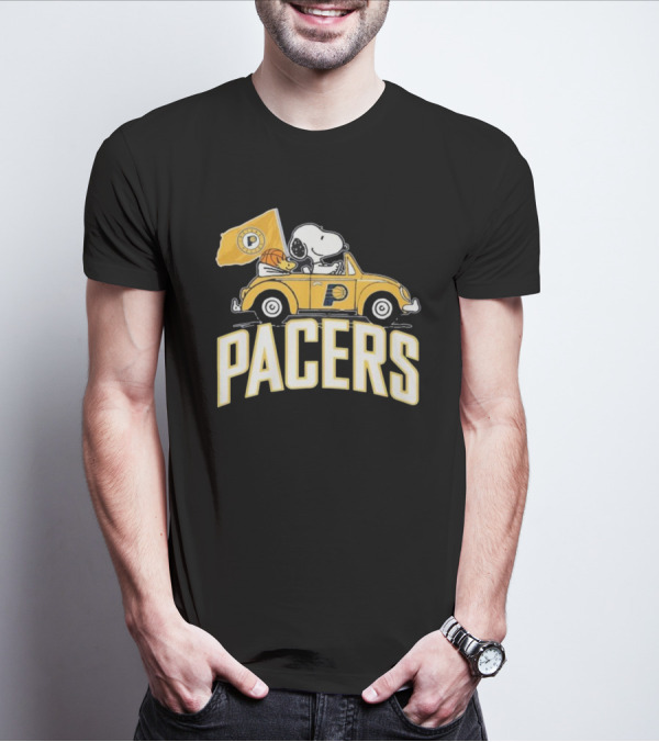 Indiana Pacers Snoopy Fan Forever Basketball Team Car Flag T-Shirt