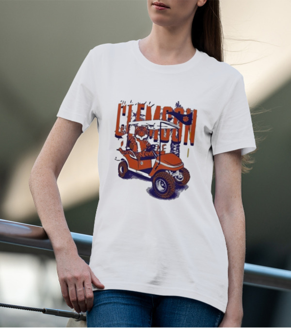 Clemson Tigers Golf Cart Mascot Adventure T-Shirt