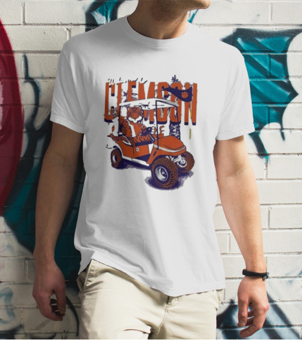 Clemson Tigers Golf Cart Mascot Adventure T-Shirt
