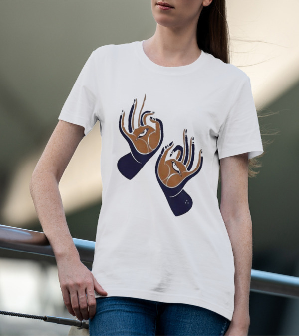 Zwangere Guy Zg Hands Bird Motif T-Shirt