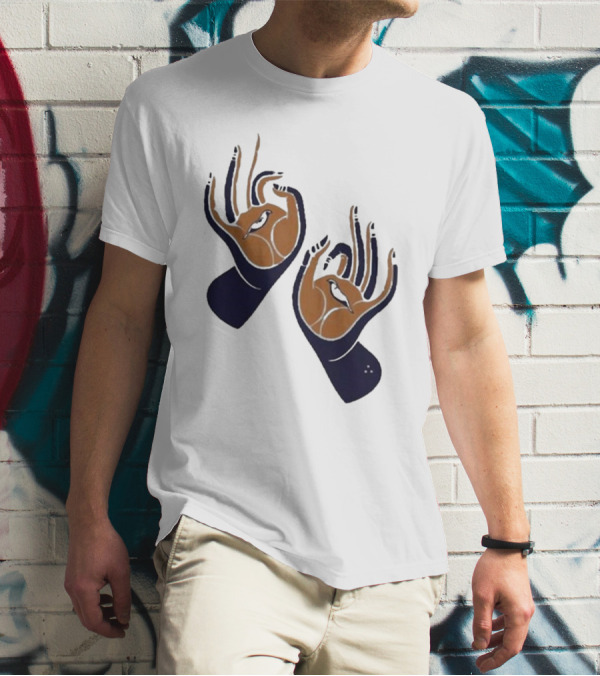 Zwangere Guy Zg Hands Bird Motif T-Shirt