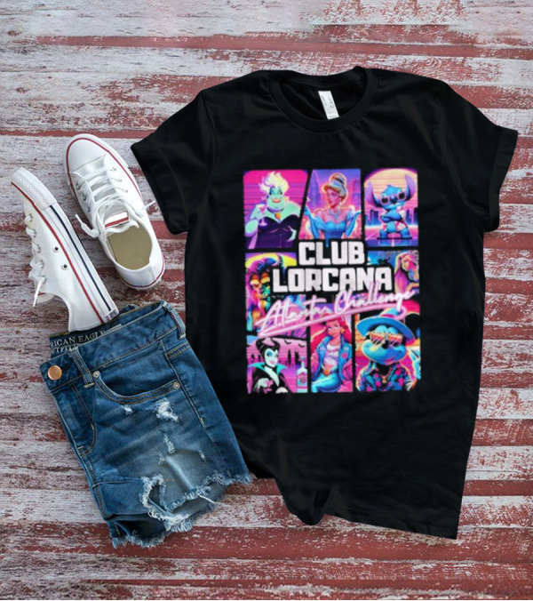 Club Lorcana Atlanta Challenge Ursula Cinderella Stitch 80s Neon T-Shirt