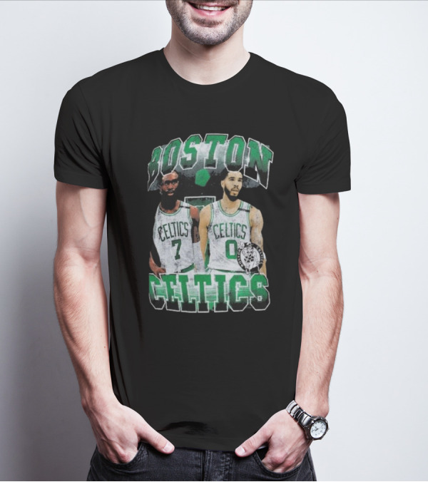Boston Celtics Jayson Tatum Jaylen Brown Player Duo Vintage Basketball T-Shirt