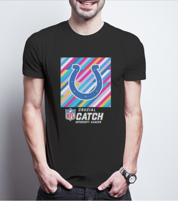 Indianapolis Colts NFL Crucial Catch Intercept Cancer T-Shirt