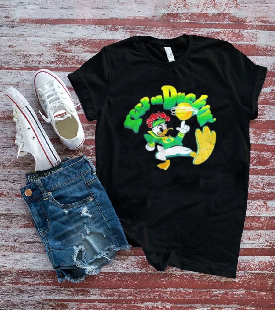 Keep On Duckin' Oregon Ducks Mascot Basketball Dunk T-Shirt