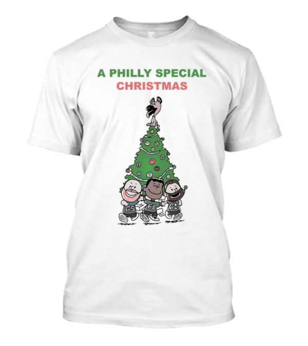 A Philly Special Christmas Motif With Festive Tree And Characters T-Shirt