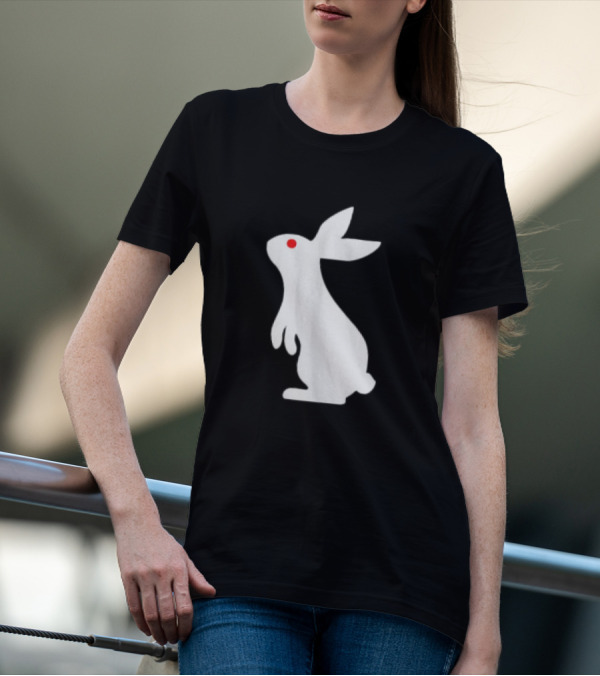 Feed Your Head White Rabbit Men's Black T-Shirt